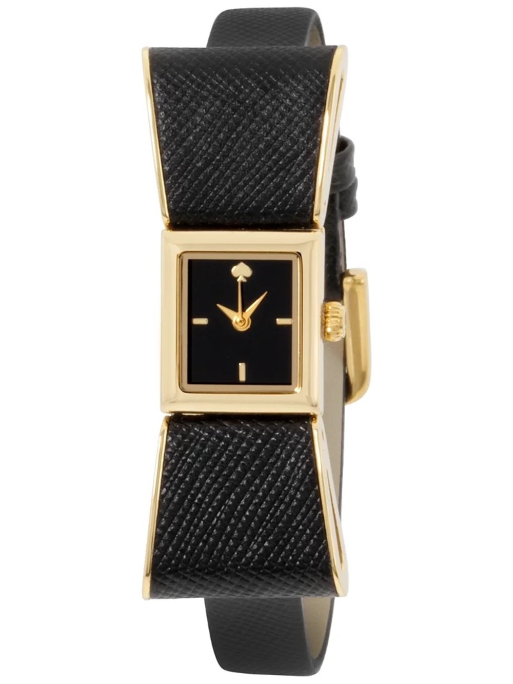 Kate Spade Kenmare Black Gold Saffiano Leather Bow watch